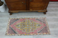 Vintage Turkish 51x107 cm Hand-Knotted Mini Rug