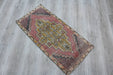 Vintage Turkish 51x107 cm Hand-Knotted Mini Rug