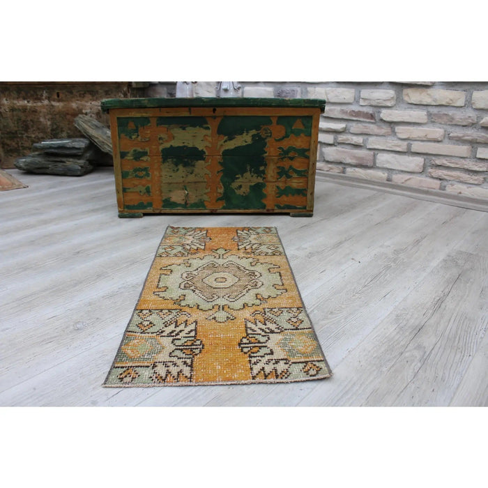 Vintage Turks Anatolisch vloerkleed 40cm x 81cm handgeknoopt