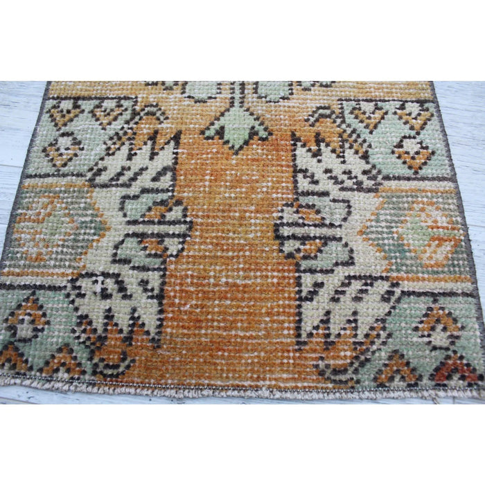 Vintage Turks Anatolisch vloerkleed 40cm x 81cm handgeknoopt