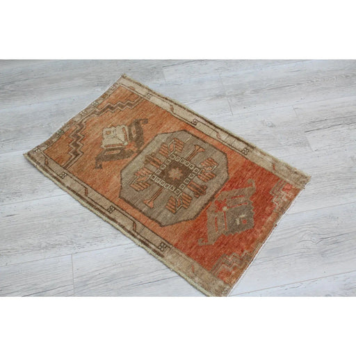 Vintage Turks Anatolisch vloerkleed 47cm x 73cm handgeknoopt