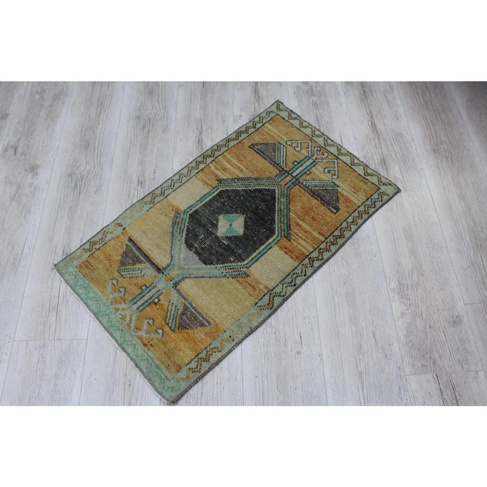 Vintage Turks Anatolisch handgeknoopt vloerkleed 96 x 51 cm