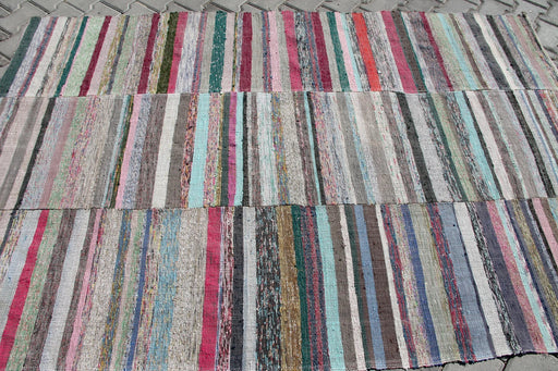Vintage Turkish Flatwoven Rug 232cm x 153cm Multi Color