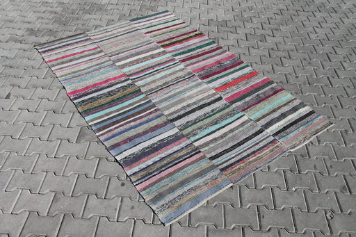 Vintage Turkish Flatwoven Rug 232cm x 153cm Multi Color