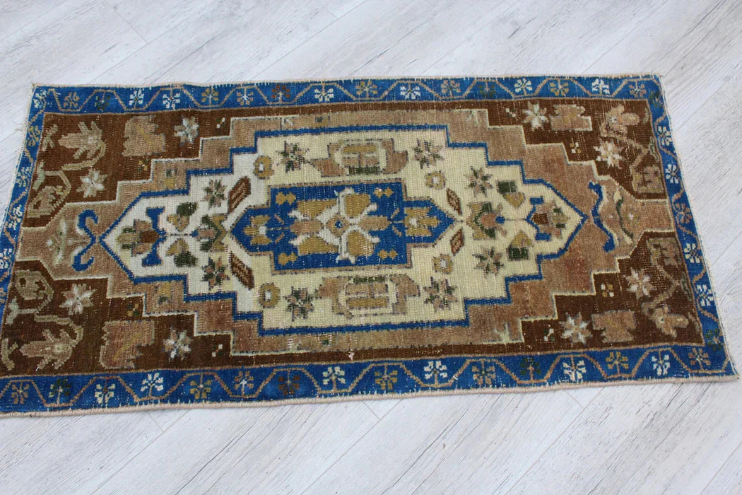 Vintage Turks handgeknoopt minikleed 56 x 112 cm