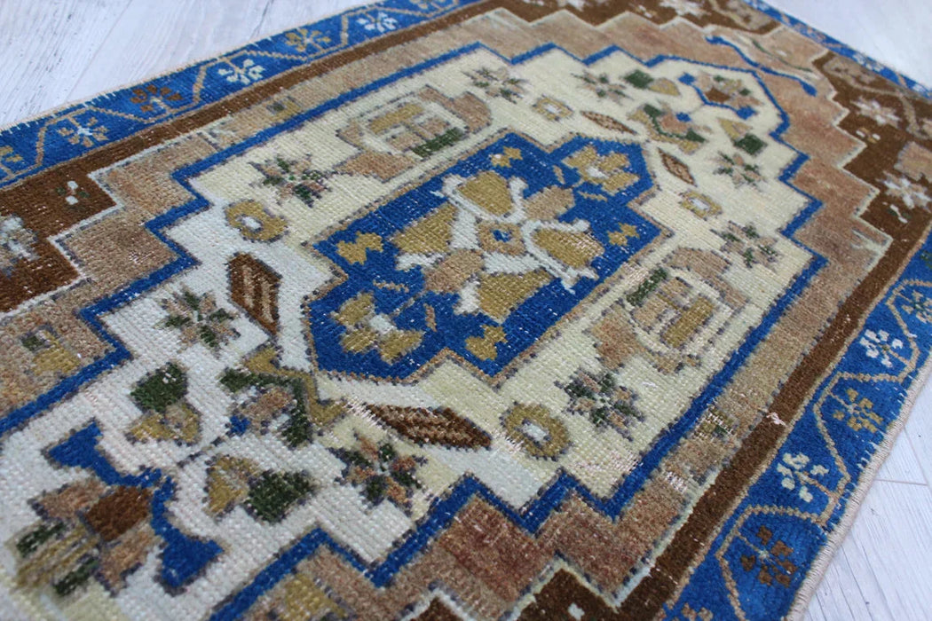 Vintage Turks handgeknoopt minikleed 56 x 112 cm