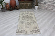 Vintage Turkish Hand-Knotted Mini Rug 81cm x 208cm