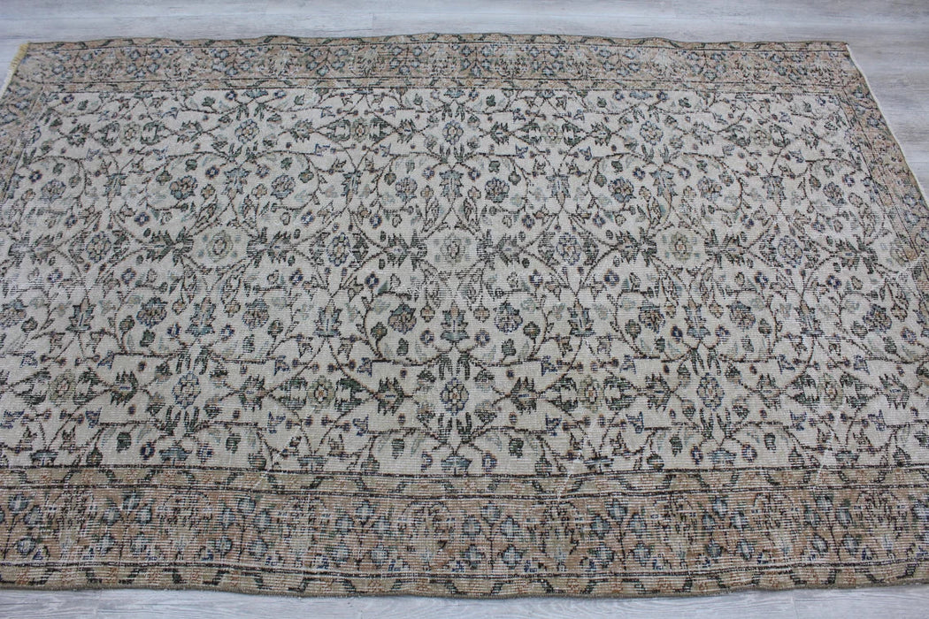 Vintage turkkilainen käsinsolmittu matto 150 cm x 234 cm