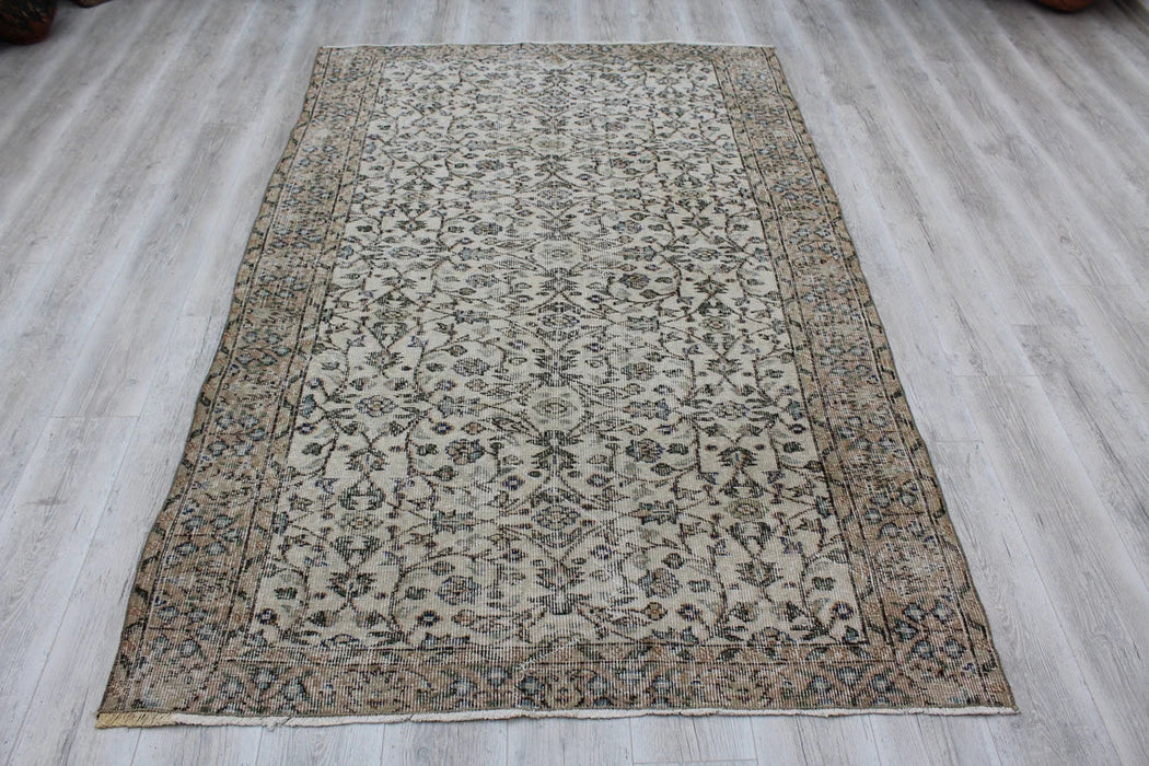 Vintage turkkilainen käsinsolmittu matto 150 cm x 234 cm