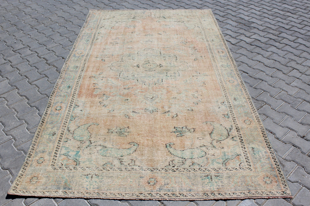 Vintage Turks handgeknoopt vloerkleed 168cm x 301cm #454