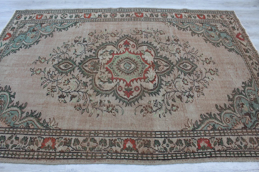 Vintage turkkilainen käsinsolmittu matto 174cm x 251cm #433