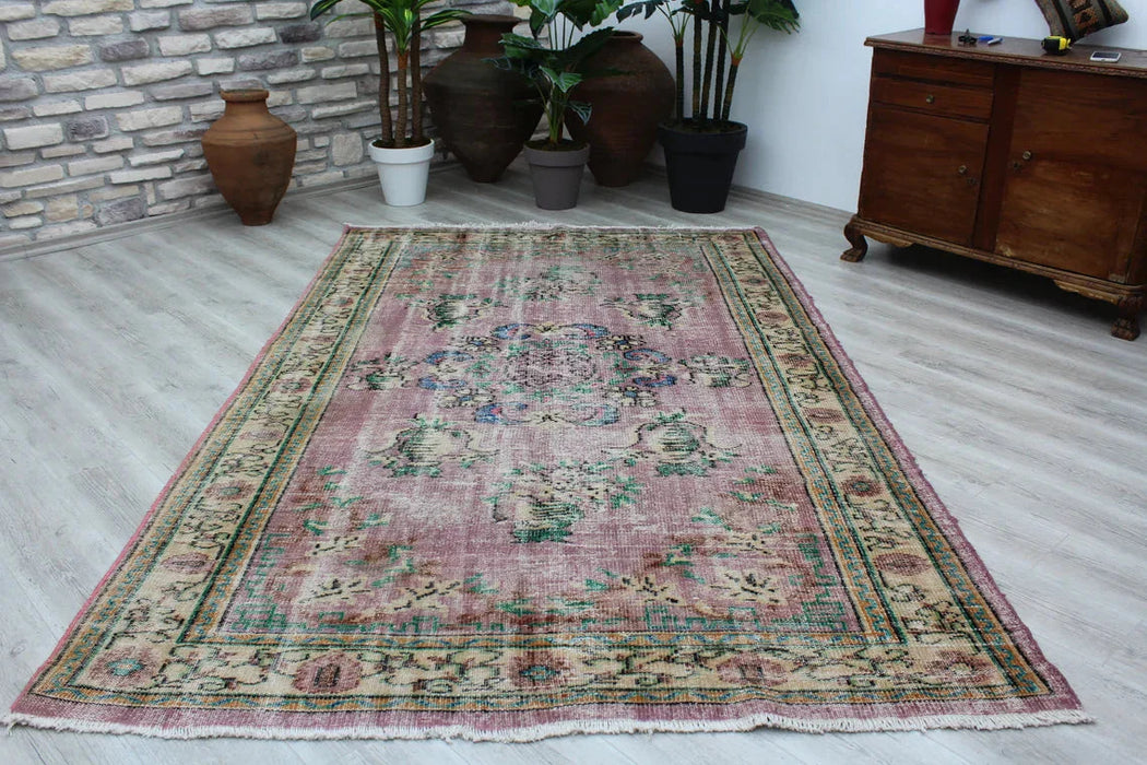 Vintage turkkilainen käsinsolmittu matto 174cm x 281cm #577