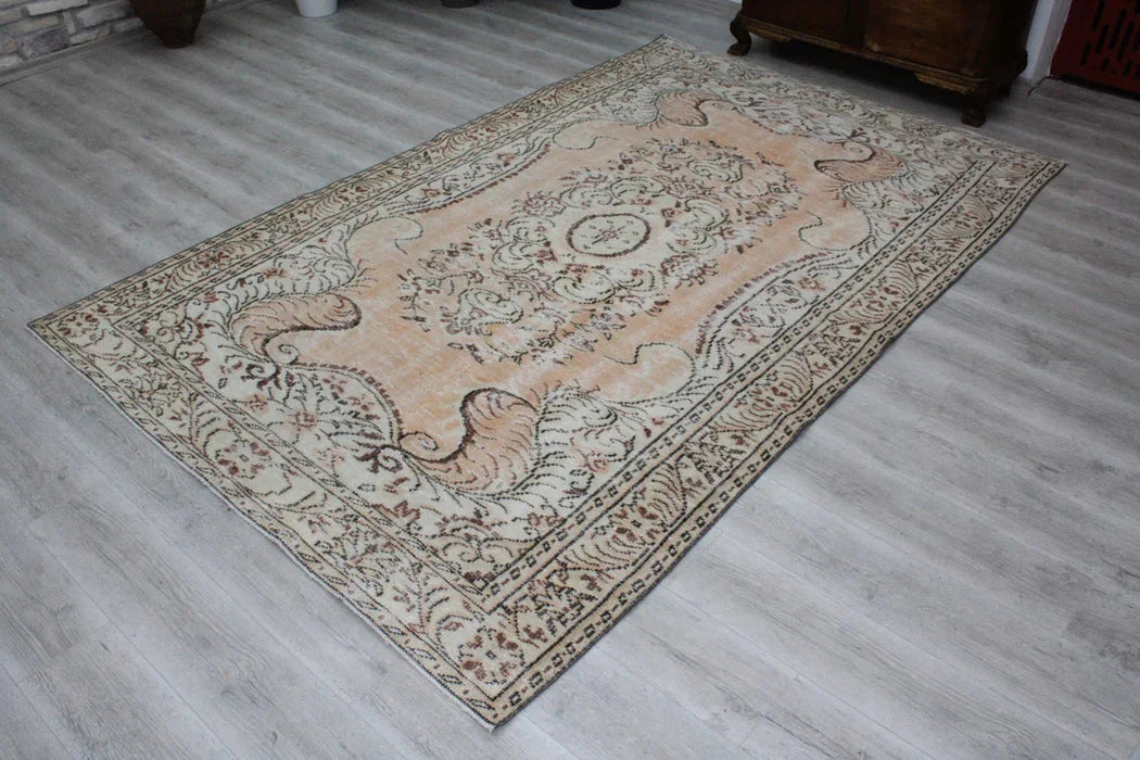 Vintage turkkilainen käsinsolmittu matto 179cm x 281cm #573