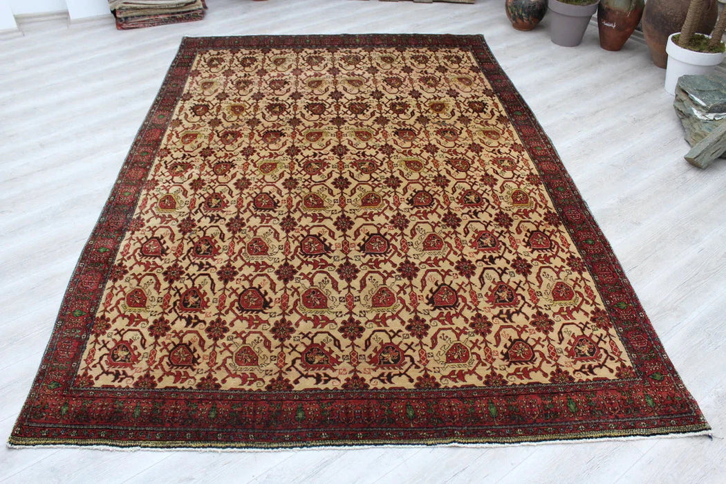 Vintage turkkilainen käsinsolmittu matto 185cm x 286cm #486