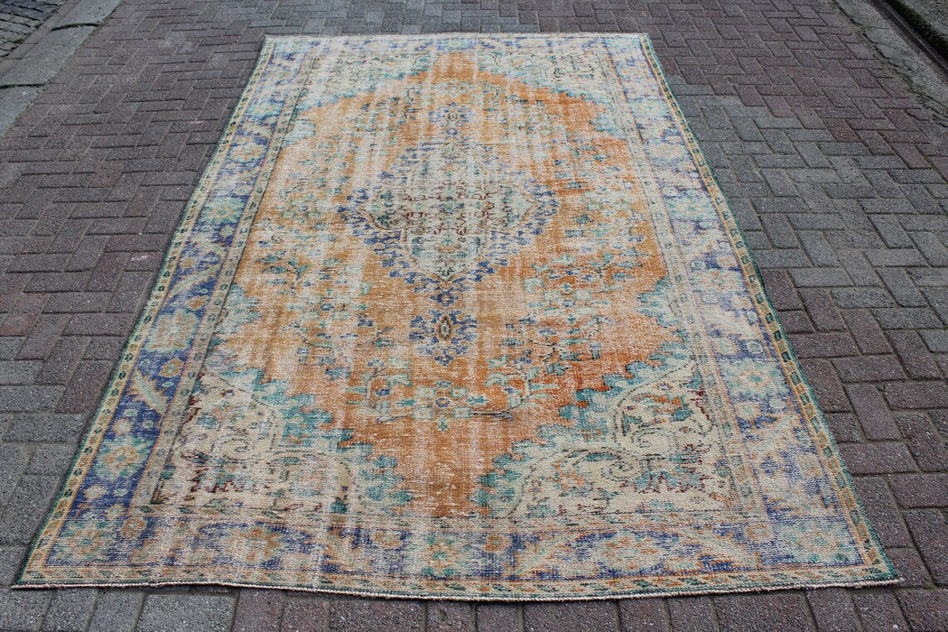 Vintage Turks handgeknoopt vloerkleed 190cm x 298cm #505