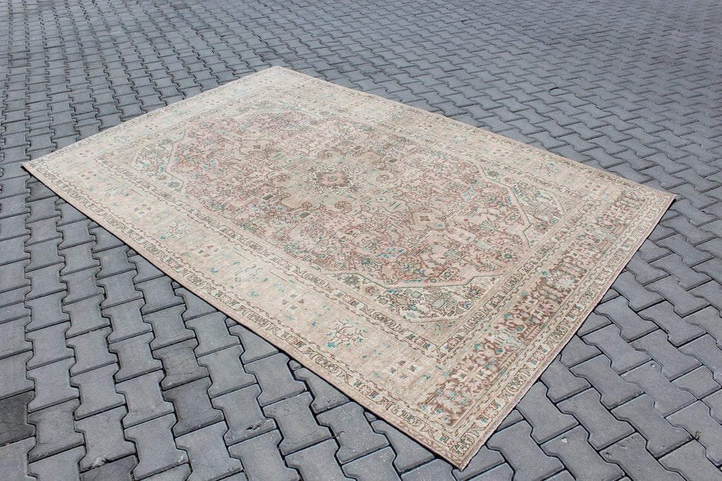 Vintage turkkilainen käsinsolmittu matto 199cm x 289cm 100 % villaa