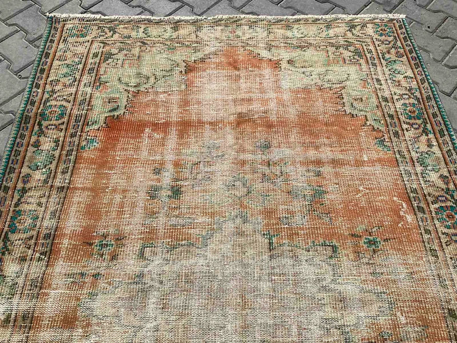 Vintage Turks handgeknoopt vloerkleed 232 x 151 cm