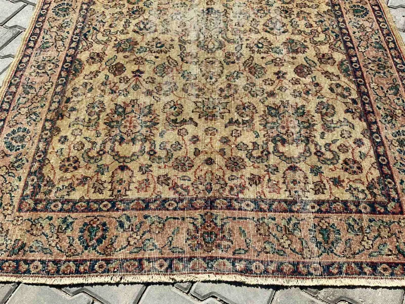 Vintage Turks handgeknoopt vloerkleed 250 x 155 cm