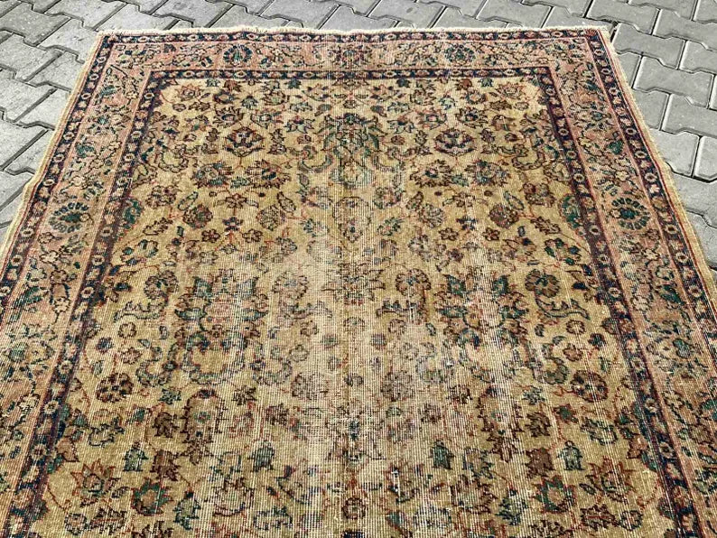 Vintage Turks handgeknoopt vloerkleed 250 x 155 cm