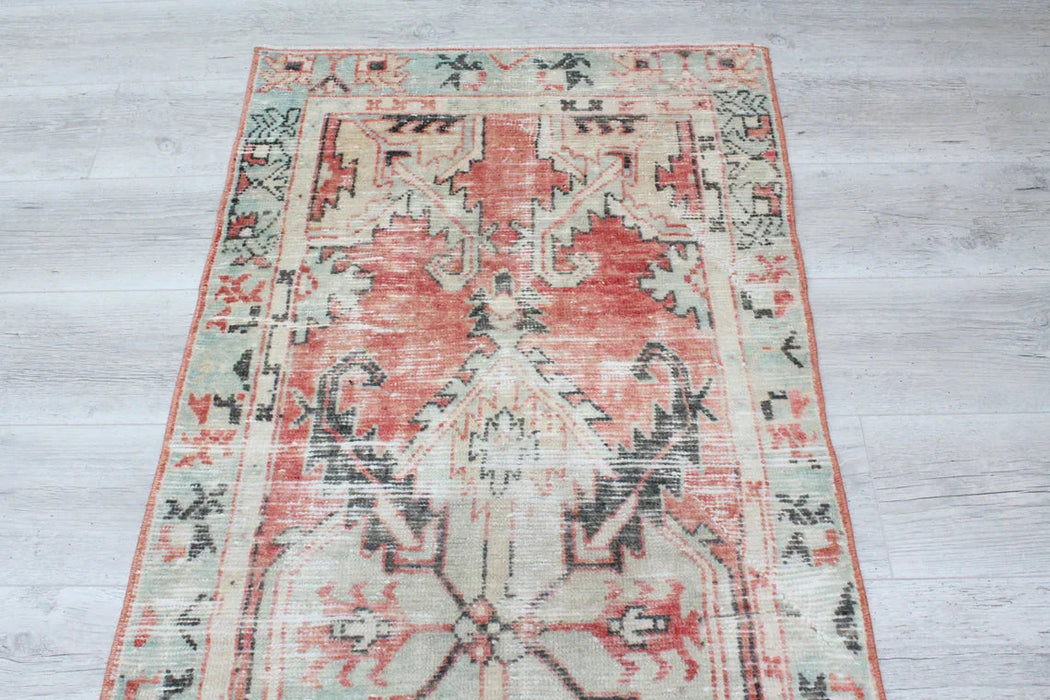 Tappeto turco vintage annodato a mano 74 cm x 171 cm #406