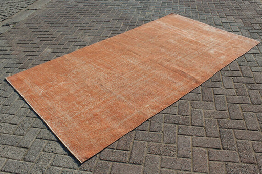 Tappeto turco vintage in lana annodato a mano 144 x 253 cm