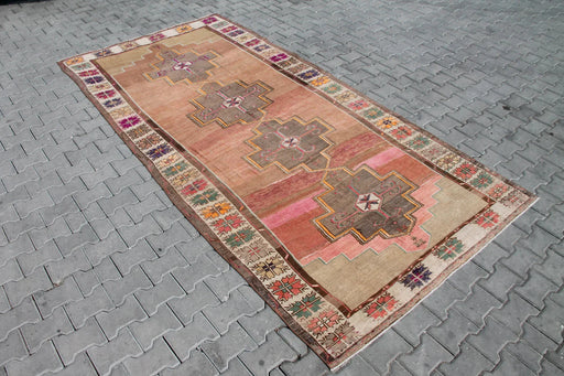 Vintage Turkish Kars käsinsolmittu villamatto 343cm x 170cm