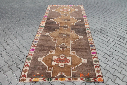 Vintage Turkish Kars Runner 384 Cm X 164 Cm Hand-Knotted Wool