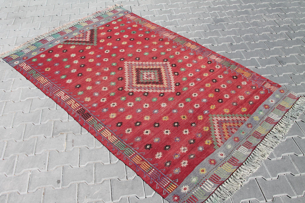 Vintage Turkish Kilim 150x226 cm Käsintehty villamatto