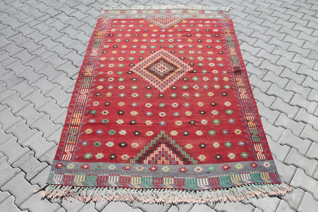 Vintage Turkish Kilim 150x226 cm Käsintehty villamatto