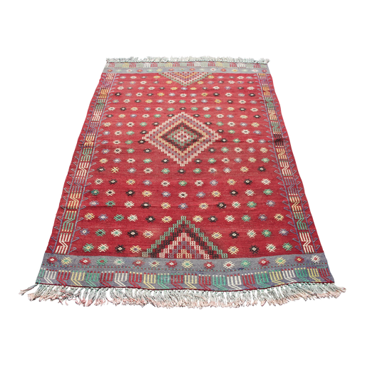 Tappeto Kilim turco vintage 150x226 cm fatto a mano in lana