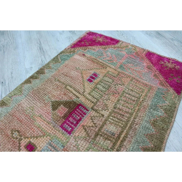 Vintage Turkish Kilim 81cm x 48cm Käsintehty villapuuvilla