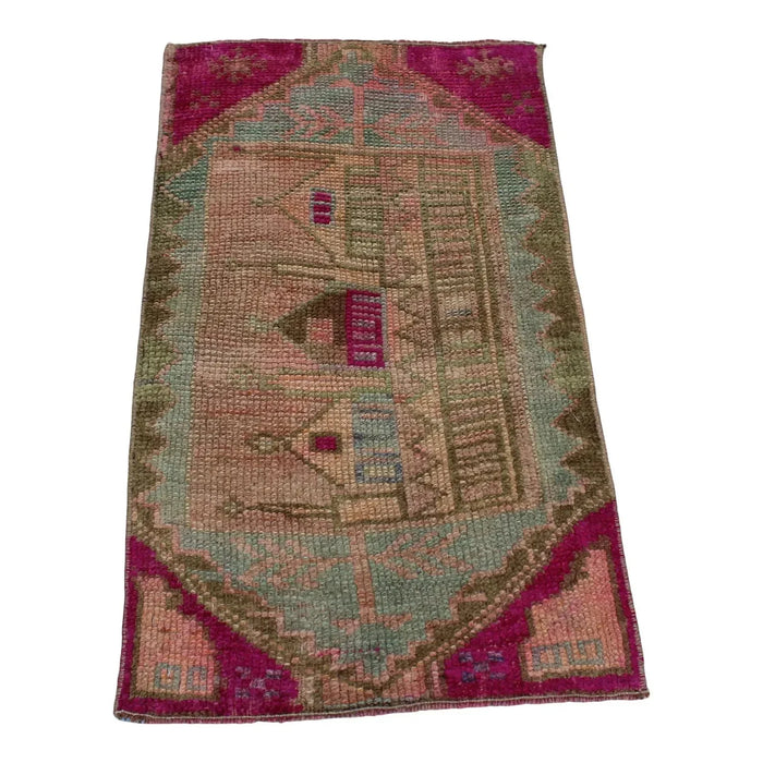 Vintage Turkish Kilim 81cm x 48cm Käsintehty villapuuvilla