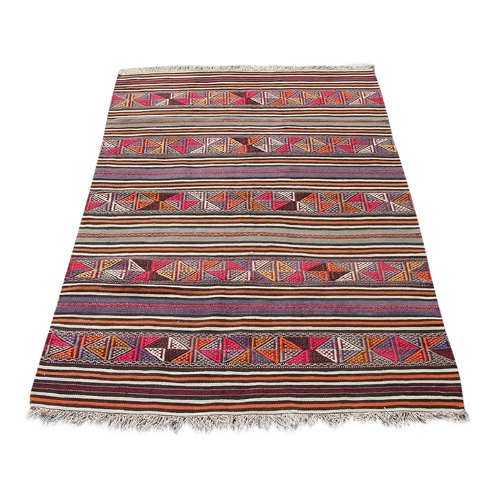 Vintage Turkish Kilim Area -matto 137cm x 200cm #630