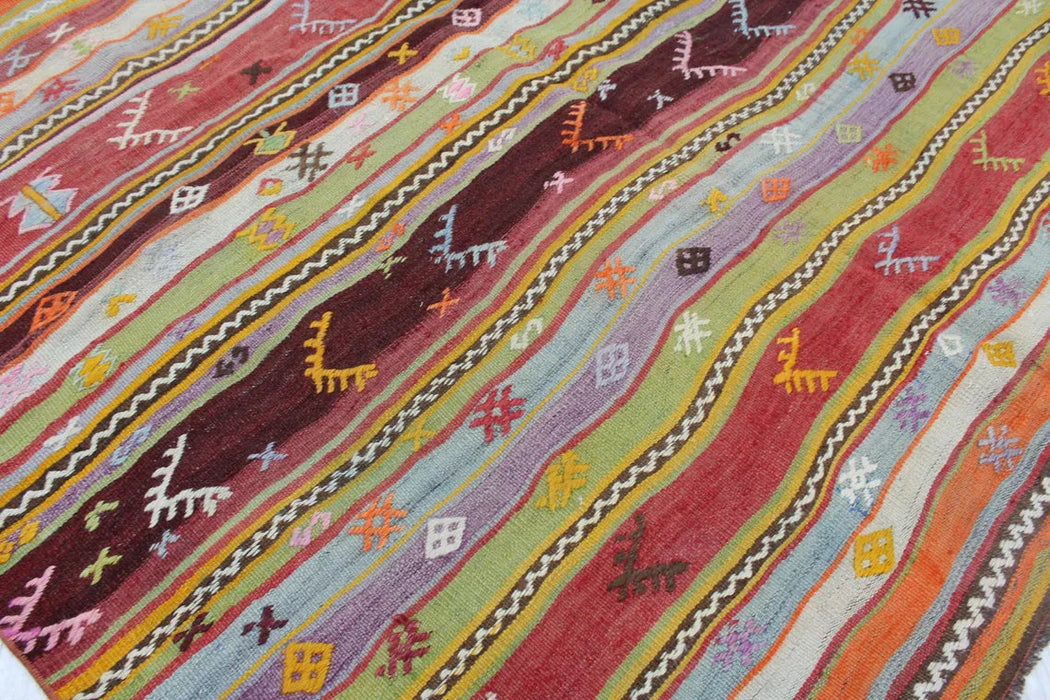 Vintage Turkish Kilim Area Rug 175Cm X 241Cm #487