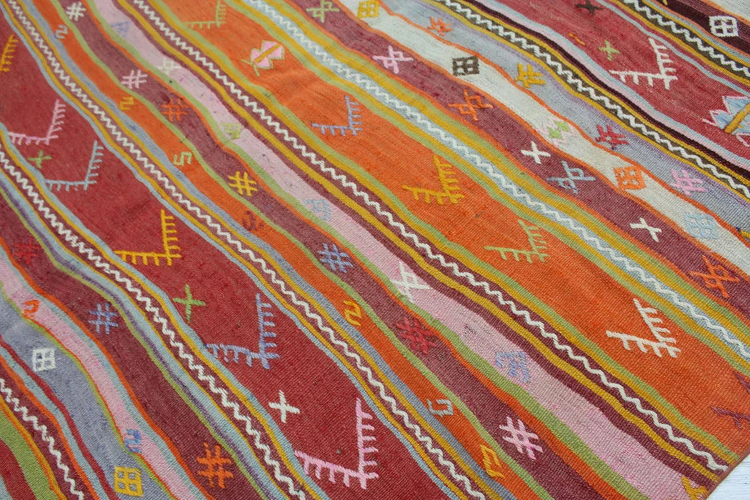 Vintage Turkish Kilim Area Rug 175Cm X 241Cm #487