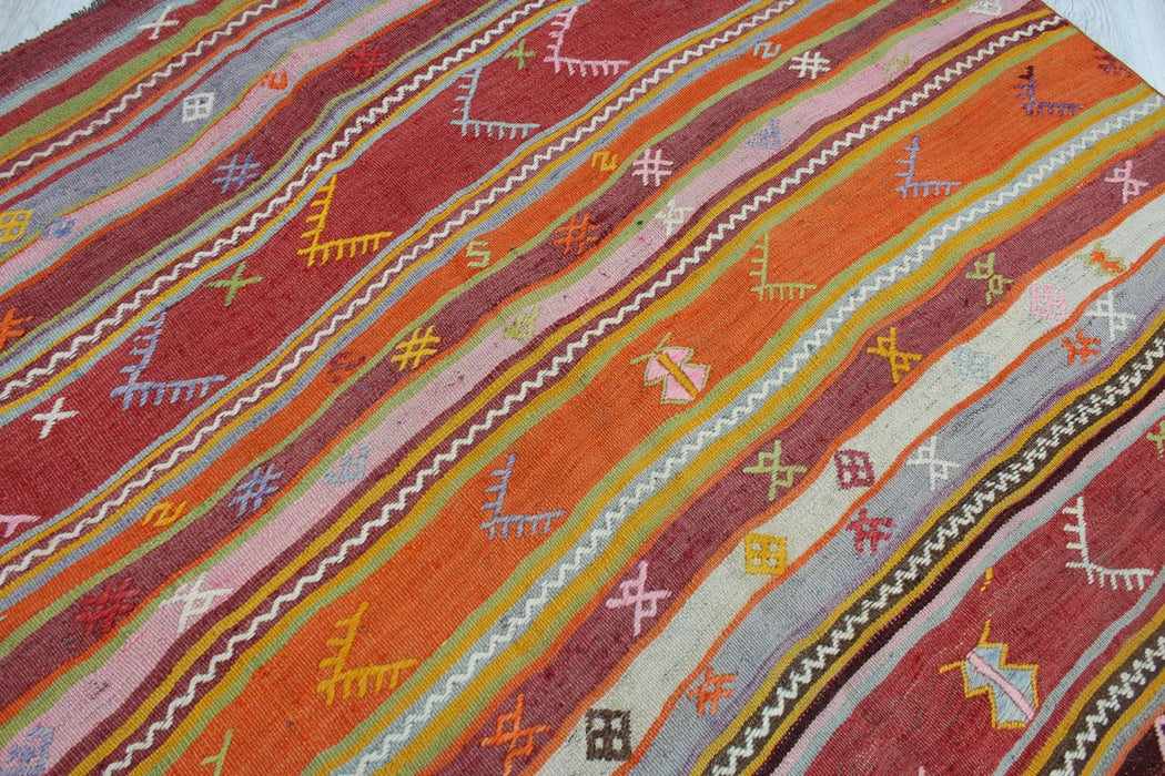 Vintage Turkish Kilim Area Rug 175Cm X 241Cm #487
