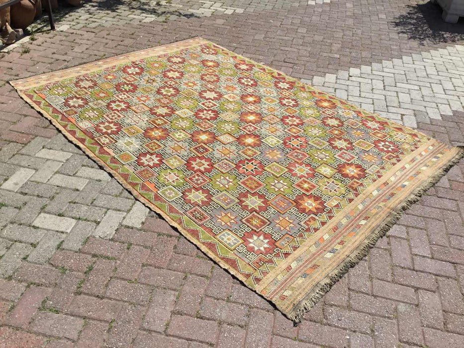 Tappeto vintage turco Kilim 192 cm x 262 cm n. 637