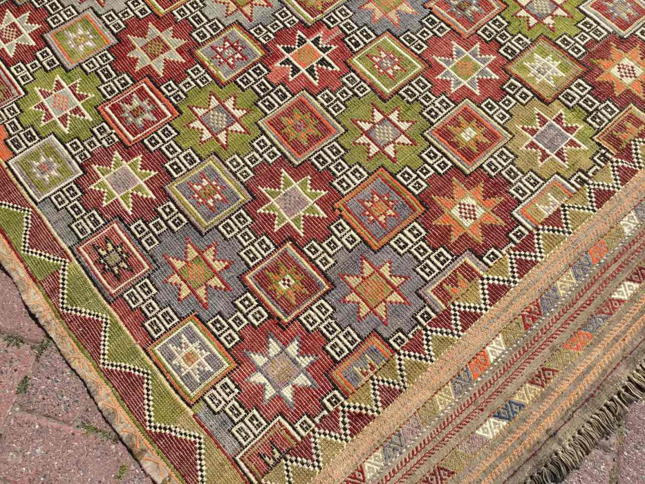 Tappeto vintage turco Kilim 192 cm x 262 cm n. 637