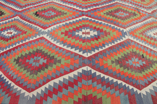 Kilim turco vintage con motivo a rombi 198x348 cm #764