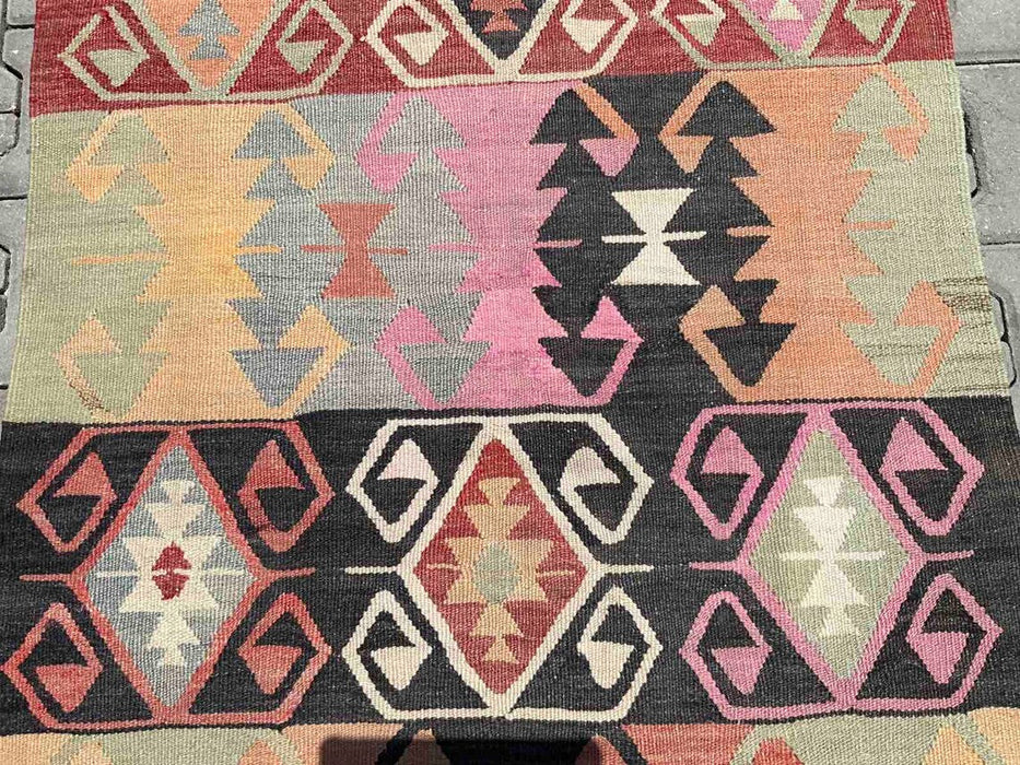 Vintage turkkilainen Kilim käytävälenkki 274cm x 97cm