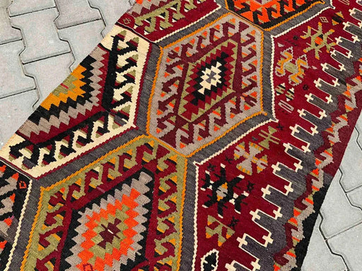 Vintage Turkish Kilim Hallway Runner 286cm x 92cm