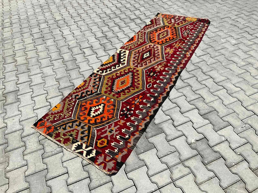 Vintage Turkish Kilim Hallway Runner 286cm x 92cm