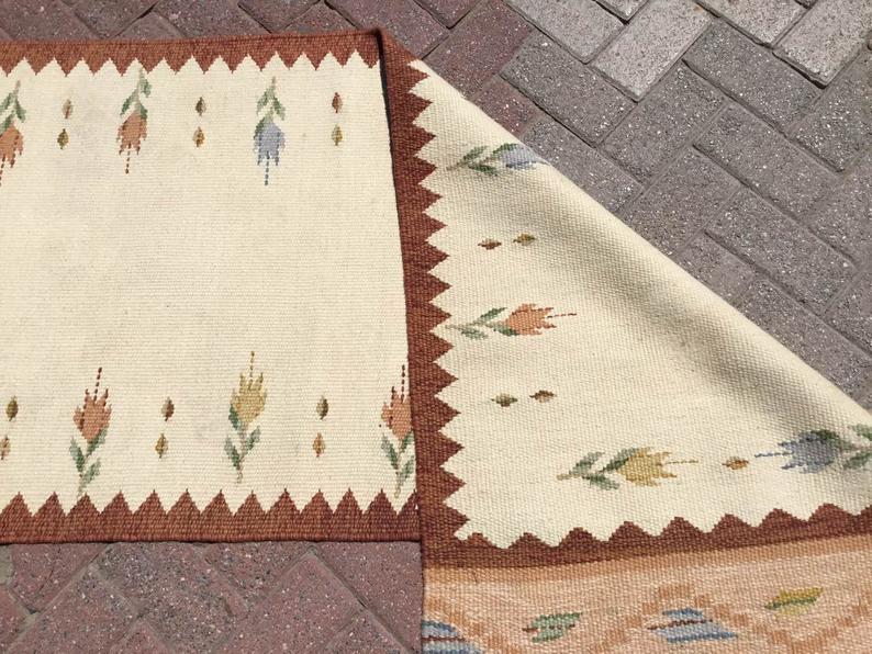 Vintage turkkilainen Kilim käytävälenkki 288cm x 78cm