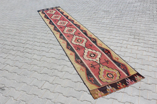 Vintage Turkish Kilim Hallway Runner 426Cm X 80Cm