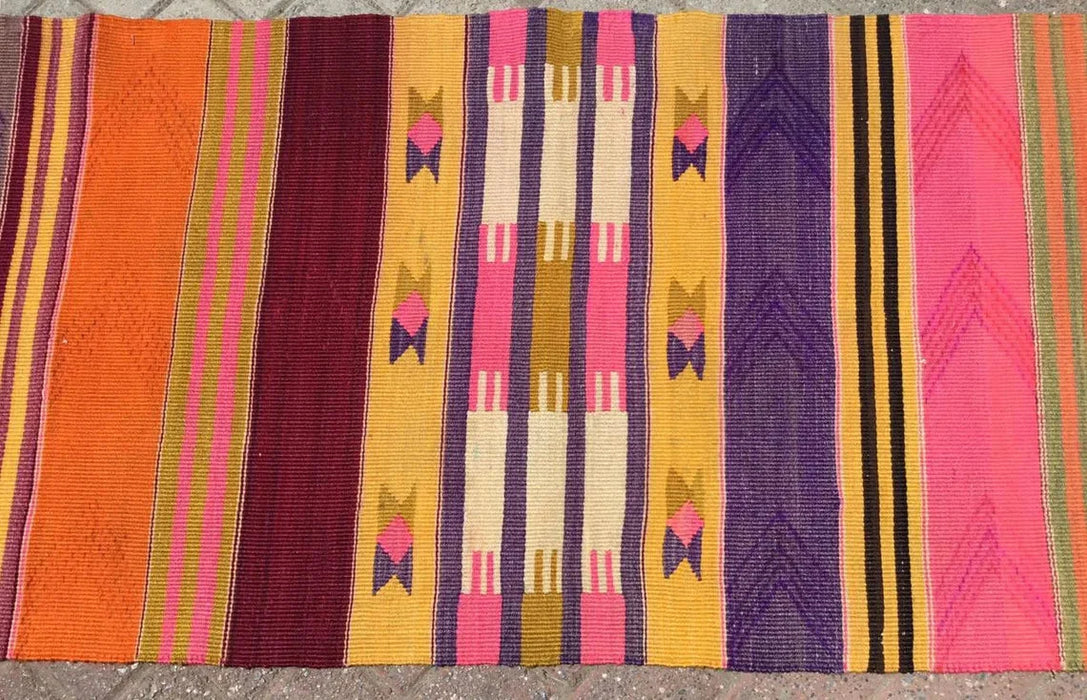 Vintage turkkilainen Kilim käytävän juoksumatto 325cm x 67cm