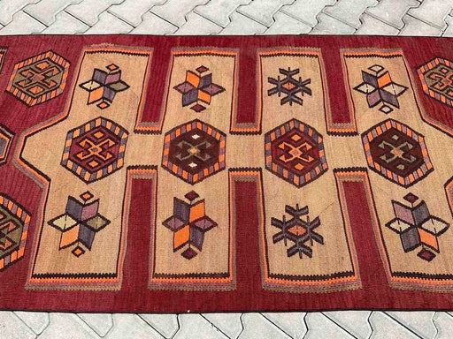 Vintage turkkilainen Kilim käytävän juoksumatto 453cm x 102cm