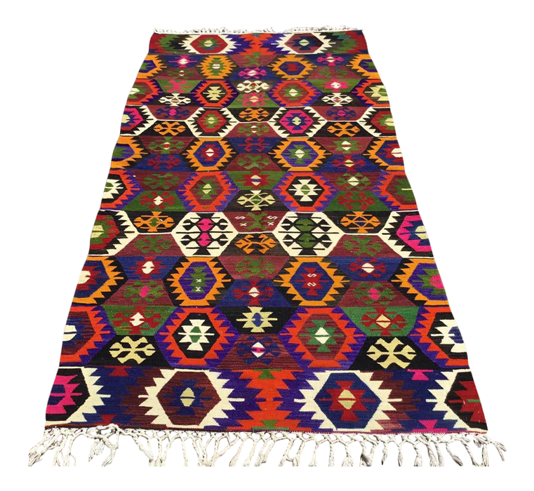 Vintage Turkse Kelim Leyla 129cm x 241cm vloerkleed