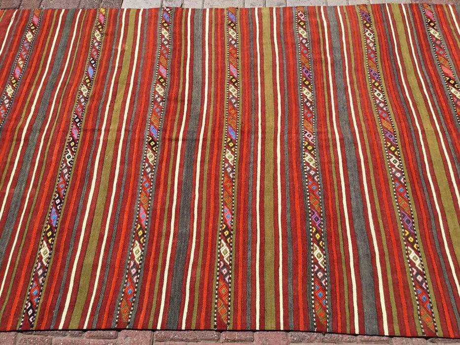 Vintage turkkilainen Kilim Ocho 150cm x 269cm käsinkudottu matto