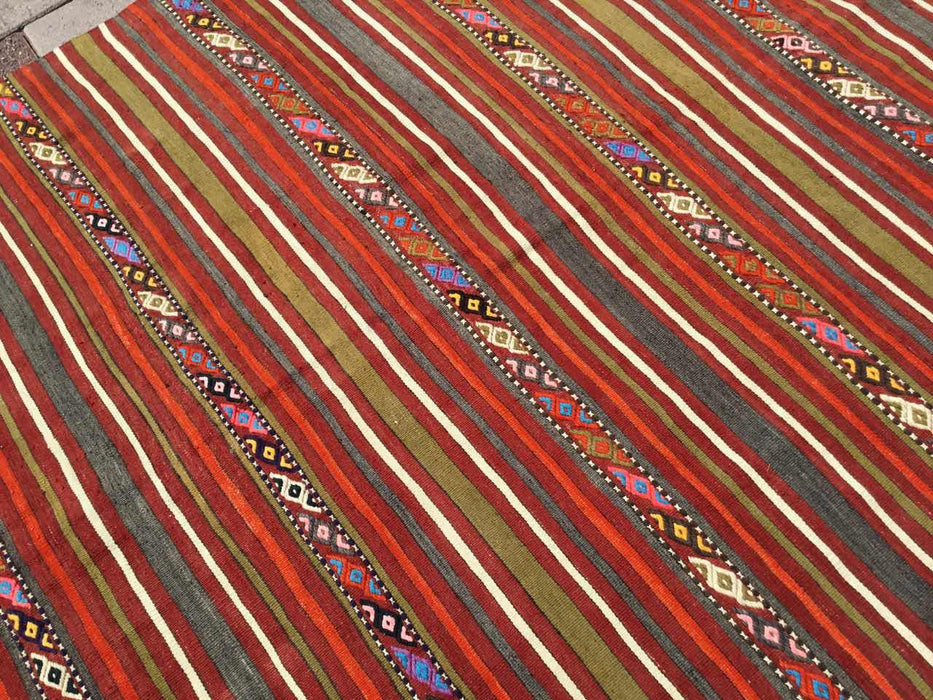 Vintage turkkilainen Kilim Ocho 150cm x 269cm käsinkudottu matto