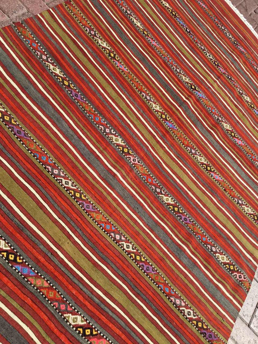 Vintage turkkilainen Kilim Ocho 150cm x 269cm käsinkudottu matto